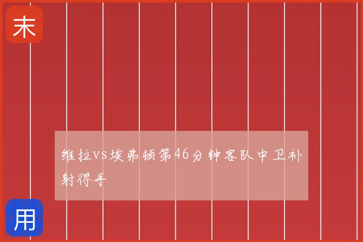 维拉vs埃弗顿第46分钟客队中卫补射得手