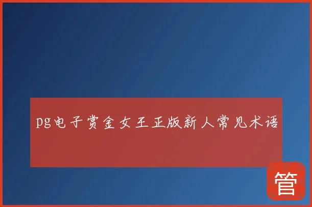 pg电子赏金女王正版新人常见术语